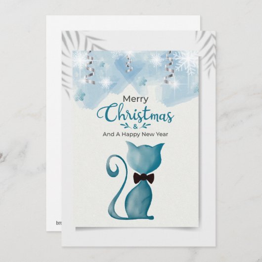 Frohe Weihnachten und glückliche Neujahrskatze (Vorne/Hinten)