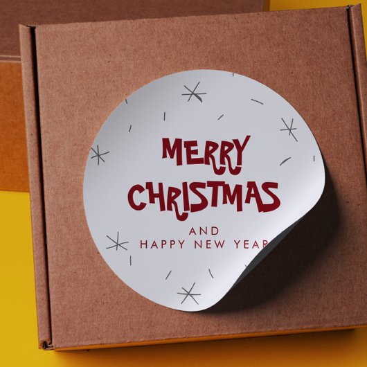 Frohe Weihnachten und glückliche Neujahrsklammern Runder Aufkleber