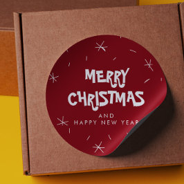 Frohe Weihnachten und glückliche Neujahrsklammern Runder Aufkleber