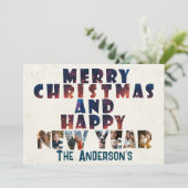 Frohe Weihnachten und glückliche Neujahrskollage (Stehend Vorderseite)