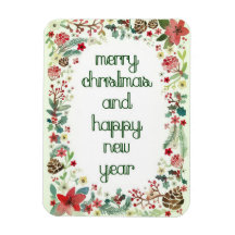 Frohe Weihnachten und glückliche Neujahrsmagnet