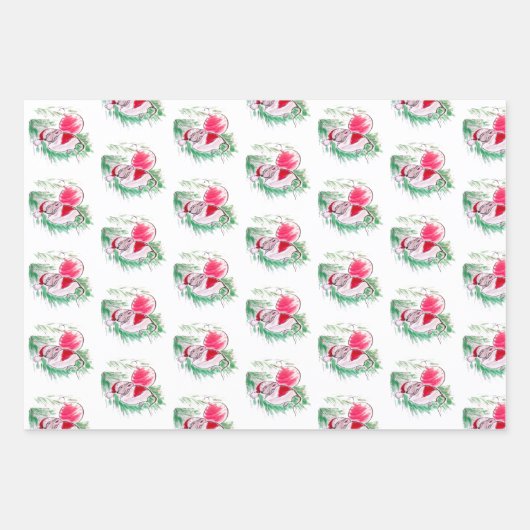 Frohe Weihnachten und glückliche Neujahrsmäuse Geschenkpapier Set (Vorderseite 3)