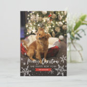 Frohe Weihnachten und glückliche Neujahrsschneeflo (Stehend Vorderseite)