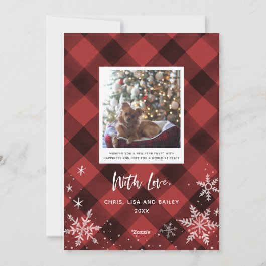 Frohe Weihnachten und glückliche Neujahrsschneeflo (Rückseite)