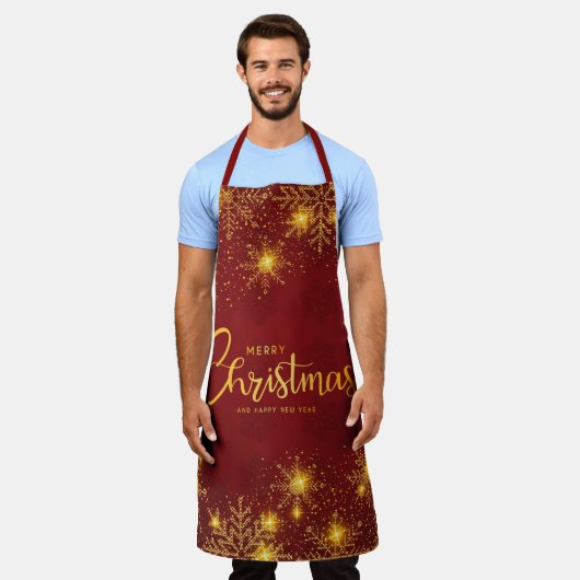 Frohe Weihnachten und glückliche Neujahrsschneeflo Schürze (Getragen)