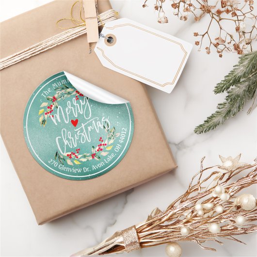 Frohe Weihnachten und glückliche Weihnachtsfeierta Runder Aufkleber