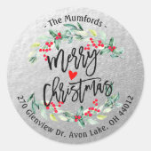 Frohe Weihnachten und glückliche Weihnachtsfeierta Runder Aufkleber (Vorderseite)