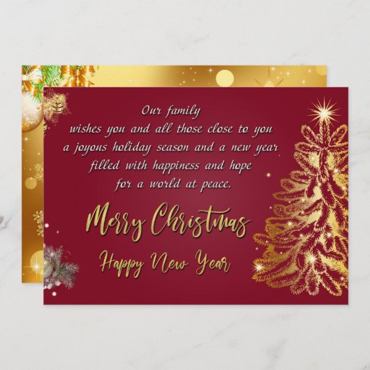 Frohe Weihnachten und glückliches Neues Jahr (Vorne/Hinten)