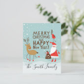 Frohe Weihnachten und glückliches Neues Jahr (Stehend Vorderseite)