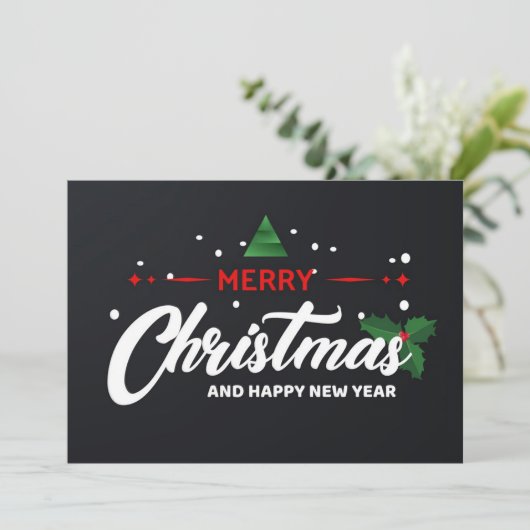 Frohe Weihnachten und glückliches Neues Jahr (Stehend Vorderseite)