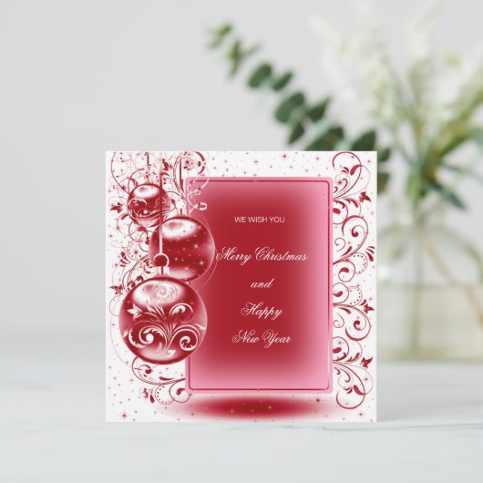 Frohe Weihnachten und glückliches Neues Jahr (Stehend Vorderseite)