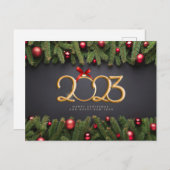 Frohe Weihnachten und glückliches Neues Jahr 2023 Postkarte (Vorne/Hinten)