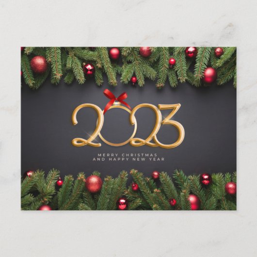 Frohe Weihnachten und glückliches Neues Jahr 2023 Postkarte (Vorderseite)