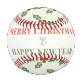 Frohe Weihnachten und glückliches Neues Jahr Baseball (Rückseite)