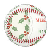 Frohe Weihnachten und glückliches Neues Jahr Baseball (Vorderseite Links)