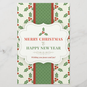 Frohe Weihnachten und glückliches Neues Jahr Briefpapier
