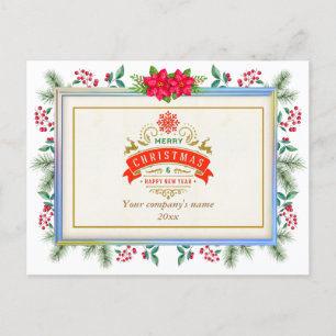 Frohe Weihnachten und glückliches Neues Jahr, farb Postkarte