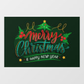 Frohe Weihnachten und glückliches Neues Jahr Fensteraufkleber (Blatt)