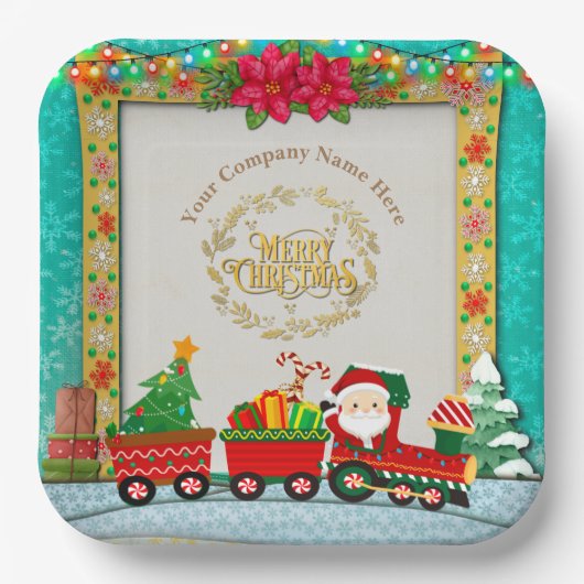 Frohe Weihnachten und glückliches Neues Jahr für L Pappteller (Vorderseite)