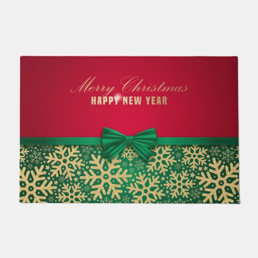 Frohe Weihnachten und glückliches Neues Jahr Fußmatte (Vorderseite)