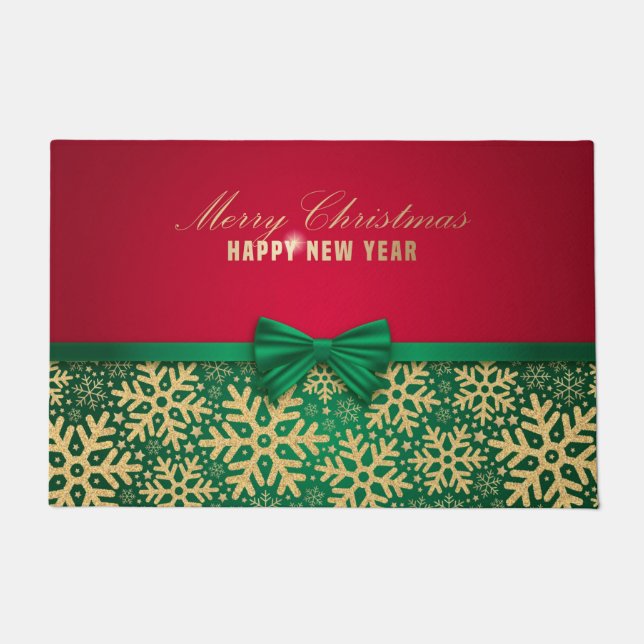 Frohe Weihnachten und glückliches Neues Jahr Fußmatte (Vorderseite)