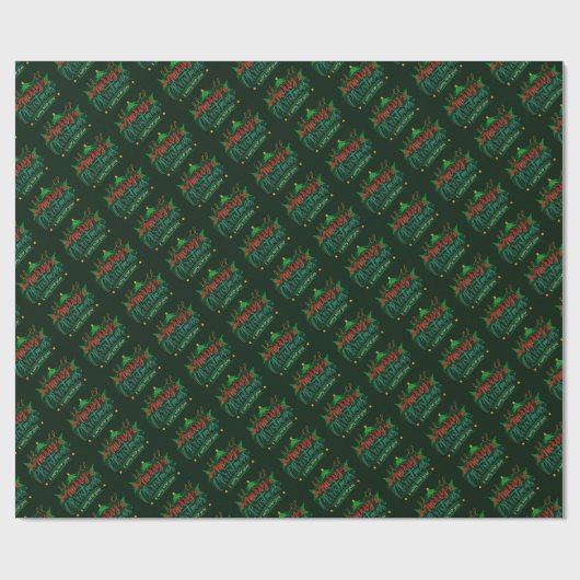 Frohe Weihnachten und glückliches Neues Jahr Geschenkpapier (Flach)