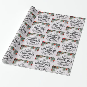 Frohe Weihnachten und glückliches Neues Jahr Geschenkpapier
