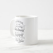 Frohe Weihnachten und glückliches Neues Jahr hands Kaffeetasse (Vorderseite Links)