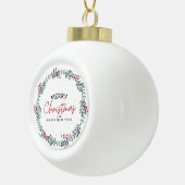 Frohe Weihnachten und glückliches Neues Jahr Keramik Kugel-Ornament (Rechts)