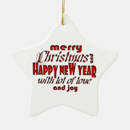 Frohe Weihnachten und glückliches Neues Jahr Keramik Ornament