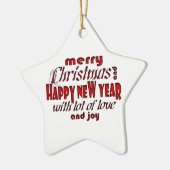 Frohe Weihnachten und glückliches Neues Jahr Keramik Ornament (Links)