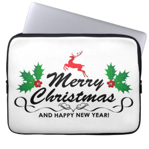Frohe Weihnachten und glückliches neues Jahr Laptopschutzhülle