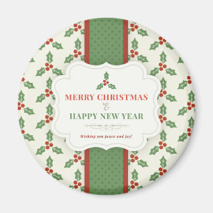 Frohe Weihnachten und glückliches Neues Jahr Magnet
