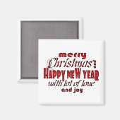Frohe Weihnachten und glückliches Neues Jahr Magnet (Vorderseite/Rückseite)
