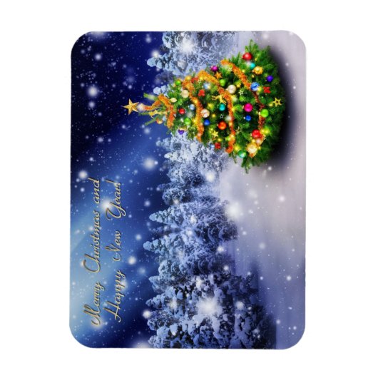 Frohe Weihnachten und glückliches neues Jahr Magnet (Vertikal)