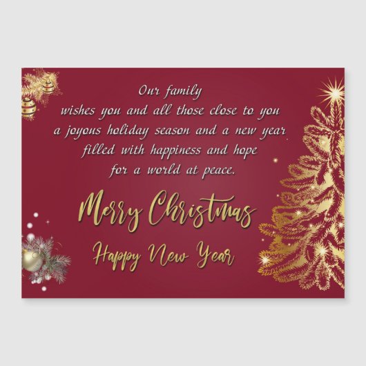 Frohe Weihnachten und glückliches Neues Jahr Magnetkarte (Vorderseite)