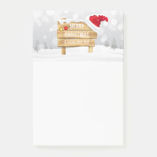 Frohe Weihnachten und glückliches Neues Jahr Post-it Klebezettel