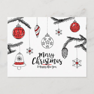 Frohe Weihnachten und glückliches Neues Jahr Postk Postkarte