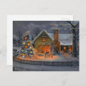 Frohe Weihnachten und glückliches Neues Jahr Postkarte (Vorne/Hinten)