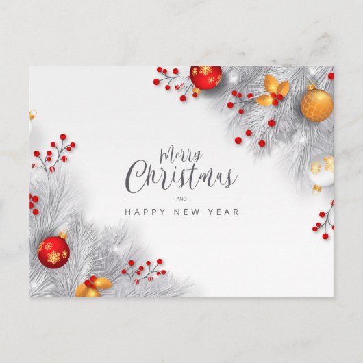 Frohe Weihnachten und glückliches Neues Jahr Postkarte (Vorderseite)