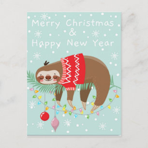 Frohe Weihnachten und glückliches Neues Jahr Postkarte