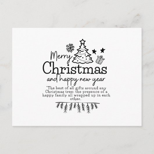 Frohe Weihnachten und glückliches Neues Jahr Postkarte (Vorderseite)