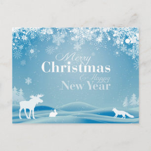 Frohe Weihnachten und glückliches Neues Jahr Postkarte