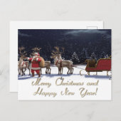 Frohe Weihnachten und glückliches Neues Jahr Postkarte (Vorne/Hinten)