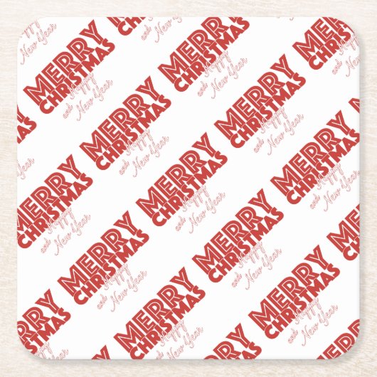 Frohe Weihnachten und glückliches Neues Jahr Rechteckiger Pappuntersetzer (Vorderseite)