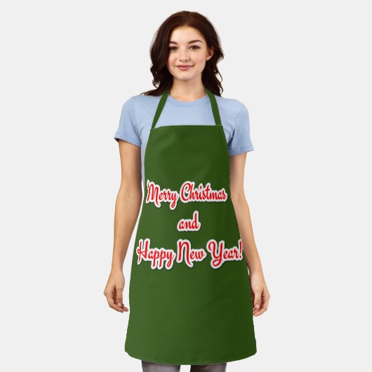 Frohe Weihnachten und glückliches Neues Jahr Schürze (Getragen)
