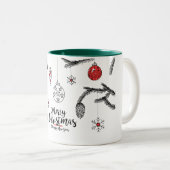 Frohe Weihnachten und glückliches Neues Jahr Zweifarbige Tasse (VorderseiteRechts)