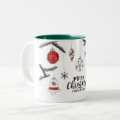 Frohe Weihnachten und glückliches Neues Jahr Zweifarbige Tasse (Vorderseite Links)