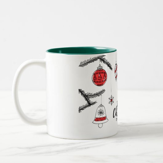 Frohe Weihnachten und glückliches Neues Jahr Zweifarbige Tasse (Links)