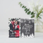 Frohe Weihnachten und glückliches Neujahr Chalk Fo Einladungspostkarte (Stehend Vorderseite)